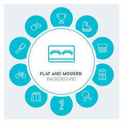 clothes, sports, beauty and cosmetics Infographic Circle outline Icons Set. Contains such Icons as  business,  website,  elements,  background,  pattern,  skate and more. Fully Editable. Pixel Perfect