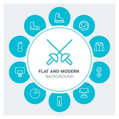 clothes, sports, beauty and cosmetics Infographic Circle outline Icons Set. Contains such Icons as  business,  website,  elements,  background,  pattern, blade and more. Fully Editable. Pixel Perfect