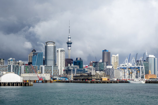 Auckland view from the sea, New Zealand