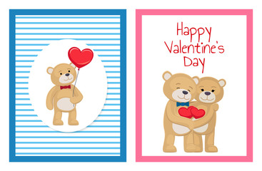 I Love You and Me Teddy Bears Vector