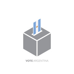 Argentina voting concept. National flag and ballot box.