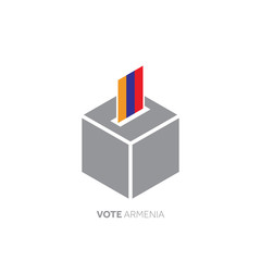 Armenia voting concept. National flag and ballot box.