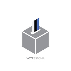 Estonia voting concept. National flag and ballot box.
