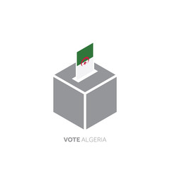 Algeria voting concept. National flag and ballot box.