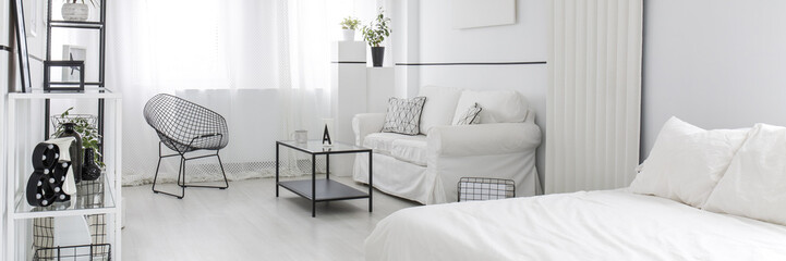 White apartment for single woman