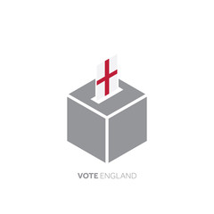 England voting concept. National flag and ballot box.