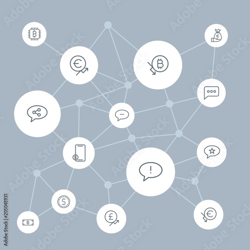 Abstract Background With Polygonal Connected Lines And Money Chat - abstract background with polygonal connected lines and money chat and messenger outline icons can