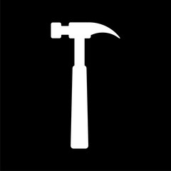 Hammer icon, House repair hammer flat icon on dark background