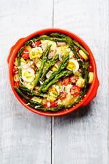 Spargel Gemüse Pfanne mit Käse überbacken