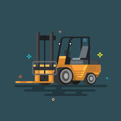 Forklift truck. Fork loader.