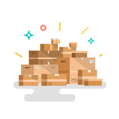 Cardboard box, flat style vector illustration