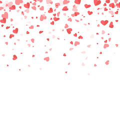 Fototapeta na wymiar Small Paper Valentines Day Hearts that Fall Down