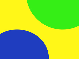 Blue and green circle on a yellow background