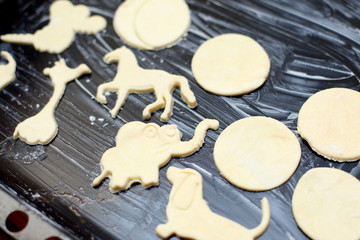 cookies figured on a baking sheet