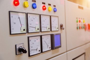 Electrical control panel in factory / Control panel