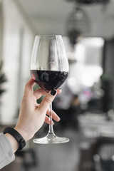 Wineglass with red wine