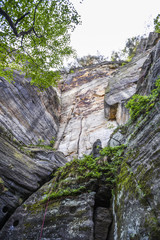 Sandstone rocks in the Bohemian Switzerland, Chech.