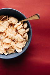 Delicious crispy cornflakes in bow