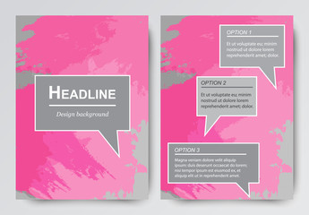 Layout brochures, flyers. Abstract backgrounds with brush strokes