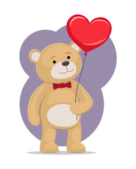 Obraz na płótnie Canvas I Love You Poster Adorable Teddy Gently Hold Heart