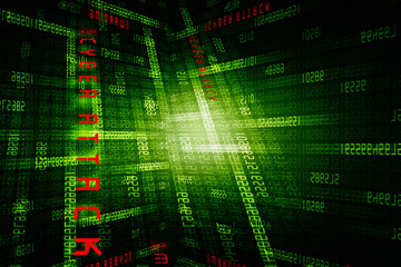 2d illustration Cyber Attack A06