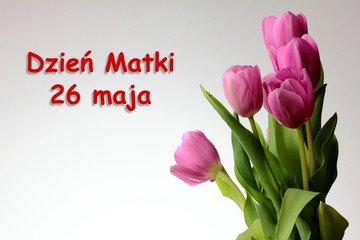 Dzień matki kartka z polskim tekstem DZIEŃ MATKI