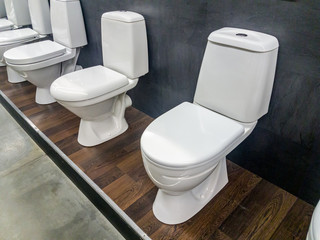 White toilet bowl in a bathroom