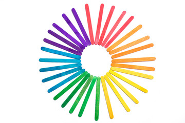 Obraz premium Colorful wood. Rainbow