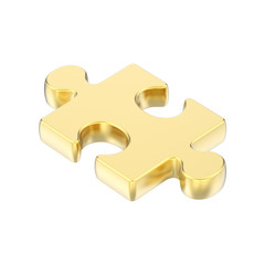 3D illustration isolated silver puzzle