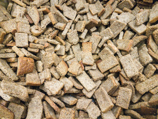 Heap of dried bread pieces