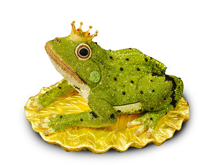 elegant designed diamond in frog on white background, the frog prince