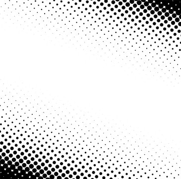 Black And White Dotted Halftone Background.