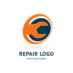 Logo design abstract repair vector template.