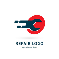 Logo design abstract repair vector template.