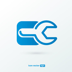 Logo design abstract repair vector template.