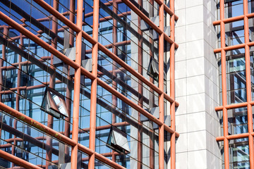 Fototapeta premium Windows of Skyscraper Business Office, Corporate building .