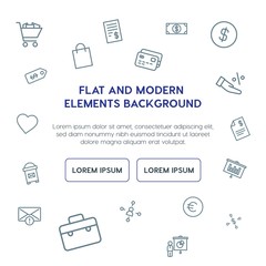 business, email, shopping outline vector icons and elements background concept on white background.Multipurpose use on websites, presentations, brochures and more