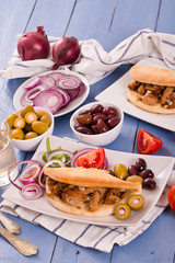 Greek pita bread. 