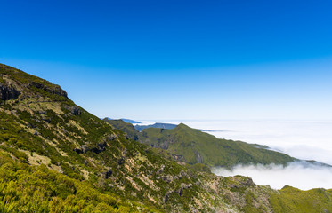 Fototapeta na wymiar Trekking at the highest mountain of Madeira, Pico Ruivo, Portugal