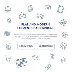business, email, shopping outline vector icons and elements background concept on white background.Multipurpose use on websites, presentations, brochures and more