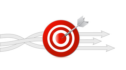 target and darts and different destinations arrows