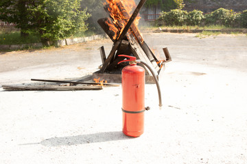 Preparedness for fire drill and training to use a fire extinguisher