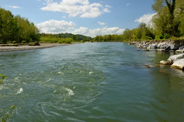 Fotobehang Rivier Vrij meanderende rivier Gave de Pau
