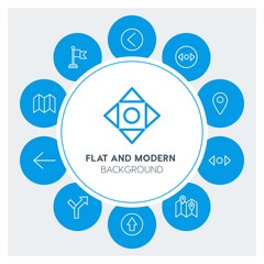 location, arrows, cursors Infographic Circle outline Icons Set. Contains such Icons as  business,  website,  elements,  background,  pattern,  banner,  slider and more. Fully Editable. Pixel Perfect