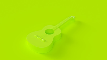 Green  Acoustic Guitar 3d illustration