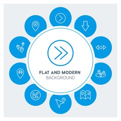 Obraz premium location, arrows, cursors Infographic Circle outline Icons Set. Contains such Icons as business, website, elements, background, pattern, banner, slider and more. Fully Editable. Pixel Perfect