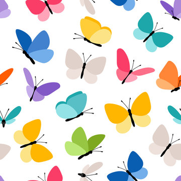 Cute seamless butterfly pattern