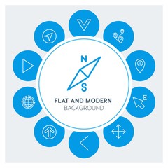 location, arrows, cursors Infographic Circle outline Icons Set. Contains such Icons as  business,  website,  elements,  background,  pattern,  banner,  slider and more. Fully Editable. Pixel Perfect
