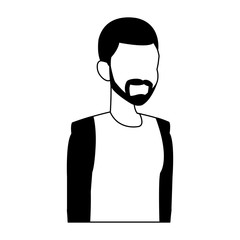 Young man cartoon with casual clothes vector illustration graphic design