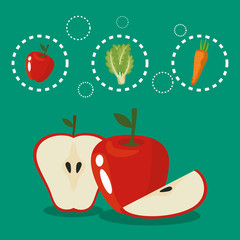 fruits and vegetables healthy food vector illustration design